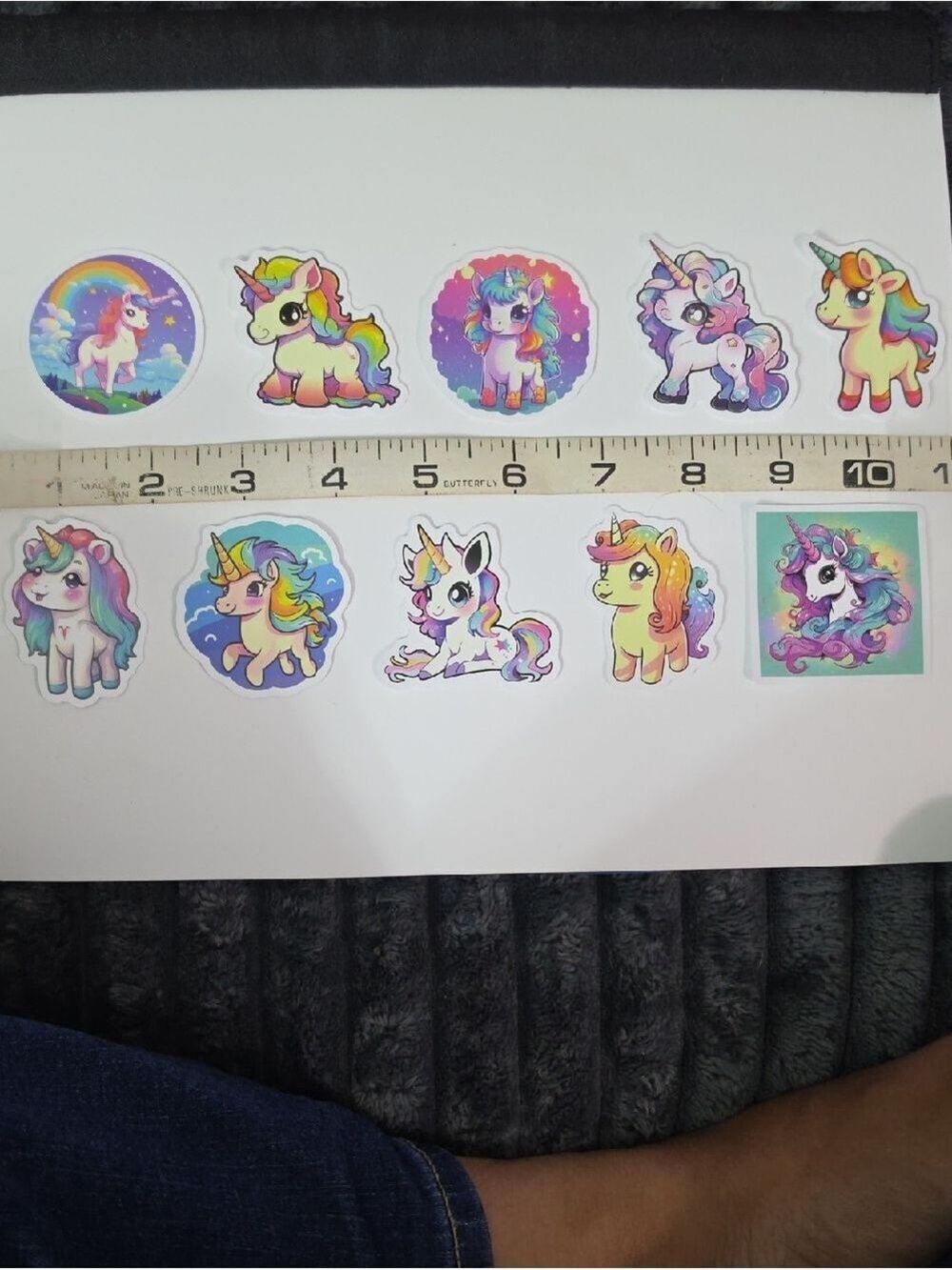 Set of Colorful Rainbow Unicorn Stickers - Lot Of Ten